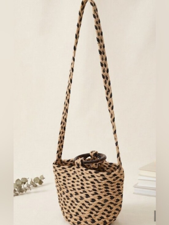 Aritzia Handbags - Aritzia-Main Character Woven Jute Crossbody Bag- Boho Hippy Natural Neutral Chic